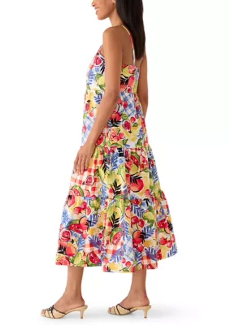 Women's Print Tiered Midi Dress