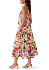 Women's Print Tiered Midi Dress