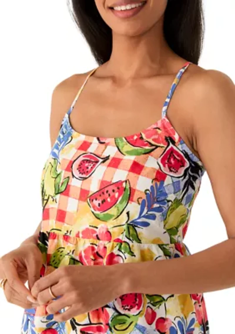 Women's Print Tiered Midi Dress