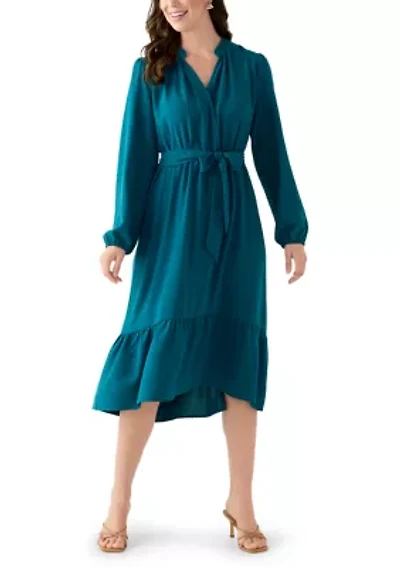 Women's Long Sleeve Airflow Midi Dress