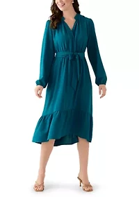 Women's Long Sleeve Airflow Midi Dress