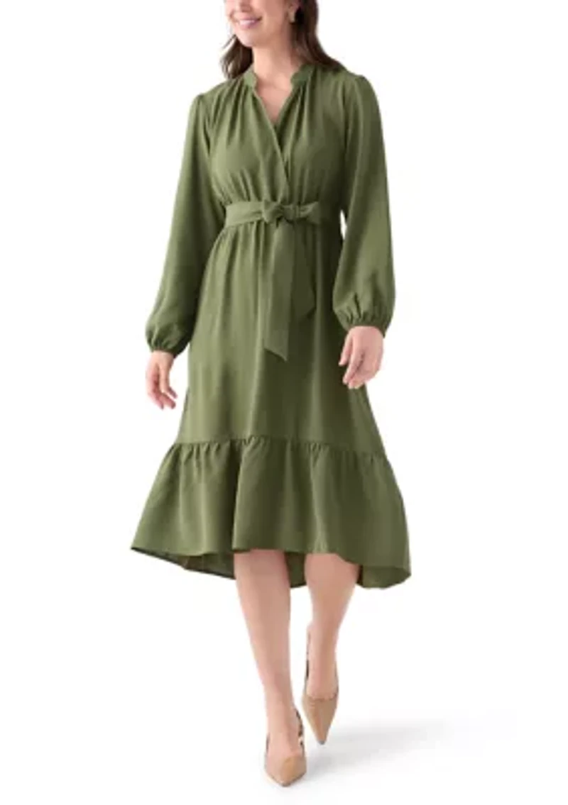 Women's Long Sleeve Airflow Midi Dress