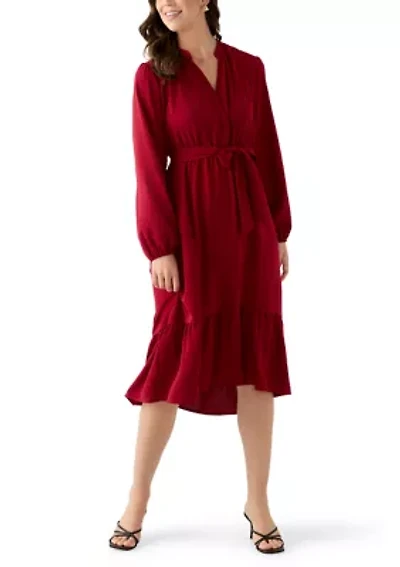 Women's Long Sleeve Airflow Midi Dress