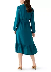 Women's Long Sleeve Airflow Midi Dress