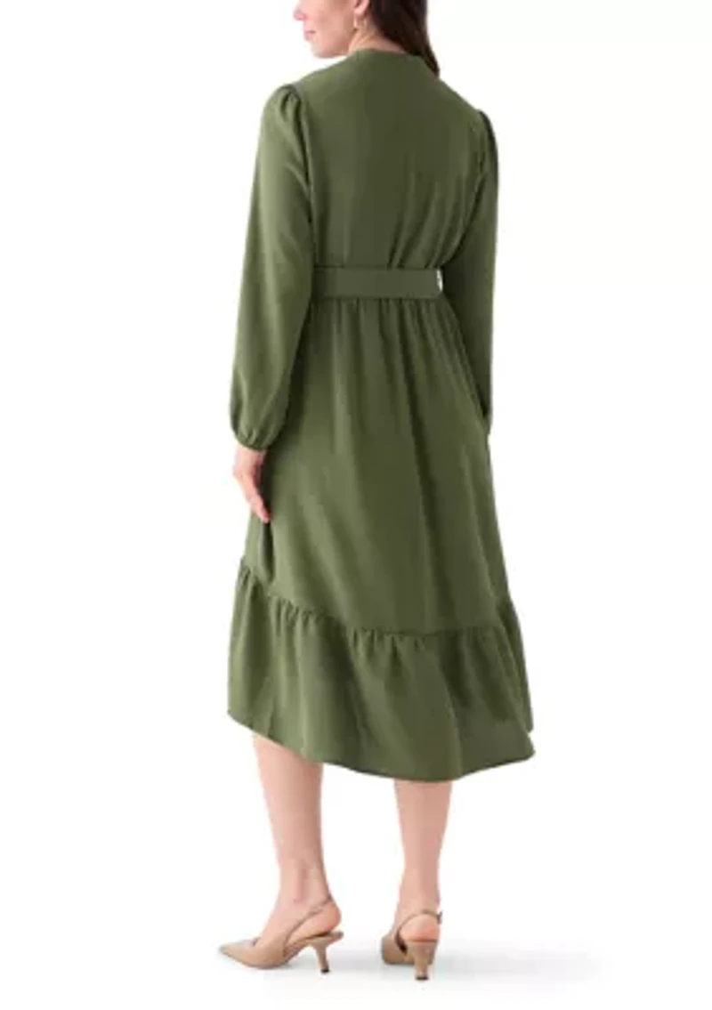 Women's Long Sleeve Airflow Midi Dress