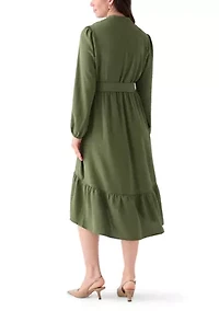 Women's Long Sleeve Airflow Midi Dress