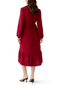 Women's Long Sleeve Airflow Midi Dress