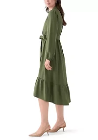 Women's Long Sleeve Airflow Midi Dress