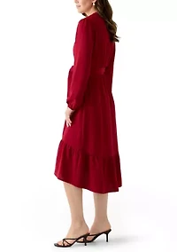 Women's Long Sleeve Airflow Midi Dress