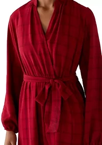 Women's Belted Tiered A-Line Midi Dress