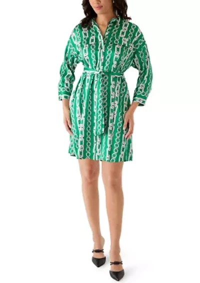 Women's 3/4 Sleeve Printed A-Line Dress