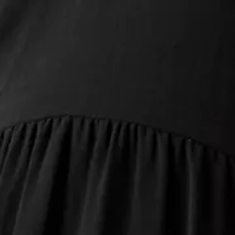 Women's Long Sleeve V-Neck Solid Tier Chiffon Mini Dress