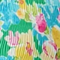 Plus Long Sleeve Keyhole Floral Pleater Dress