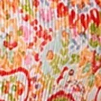Plus Long Sleeve Keyhole Paisley Pleater Dress