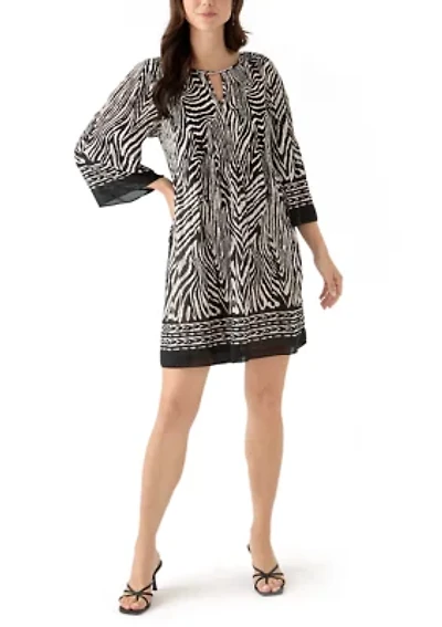 Women's Printed Pleated Mini Dress
