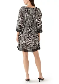 Women's Printed Pleated Mini Dress