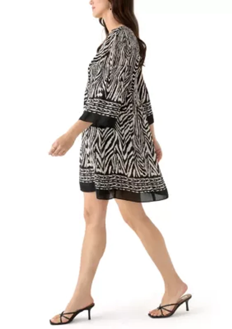Women's Printed Pleated Mini Dress