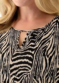 Plus Printed Pleated Mini Dress