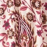 Plus Long Sleeve Keyhole Neck Floral Print Pleater Dress