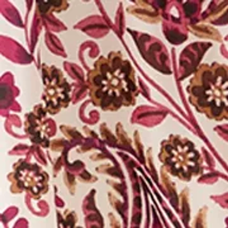 Plus Long Sleeve Keyhole Neck Floral Print Pleater Dress