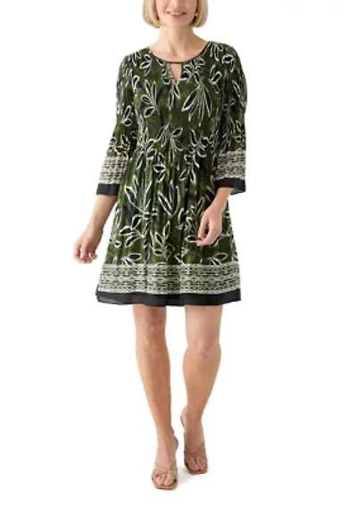 Women's Long Bell Sleeve Pleater Mini Dress