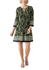 Women's Long Bell Sleeve Pleater Mini Dress