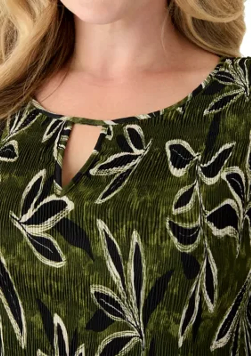 Plus Long Bell Sleeve Pleater Mini Dress