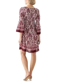Women's Long Bell Sleeve Pleater Mini Dress
