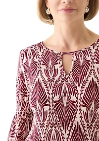 Women's Long Bell Sleeve Pleater Mini Dress