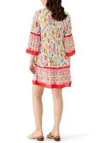 Women's Long Sleeve Chiffon Pleated Mini Dress