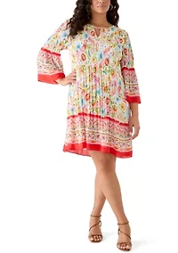 Plus Keyhole Neck A-Line Dress