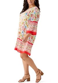 Plus Keyhole Neck A-Line Dress