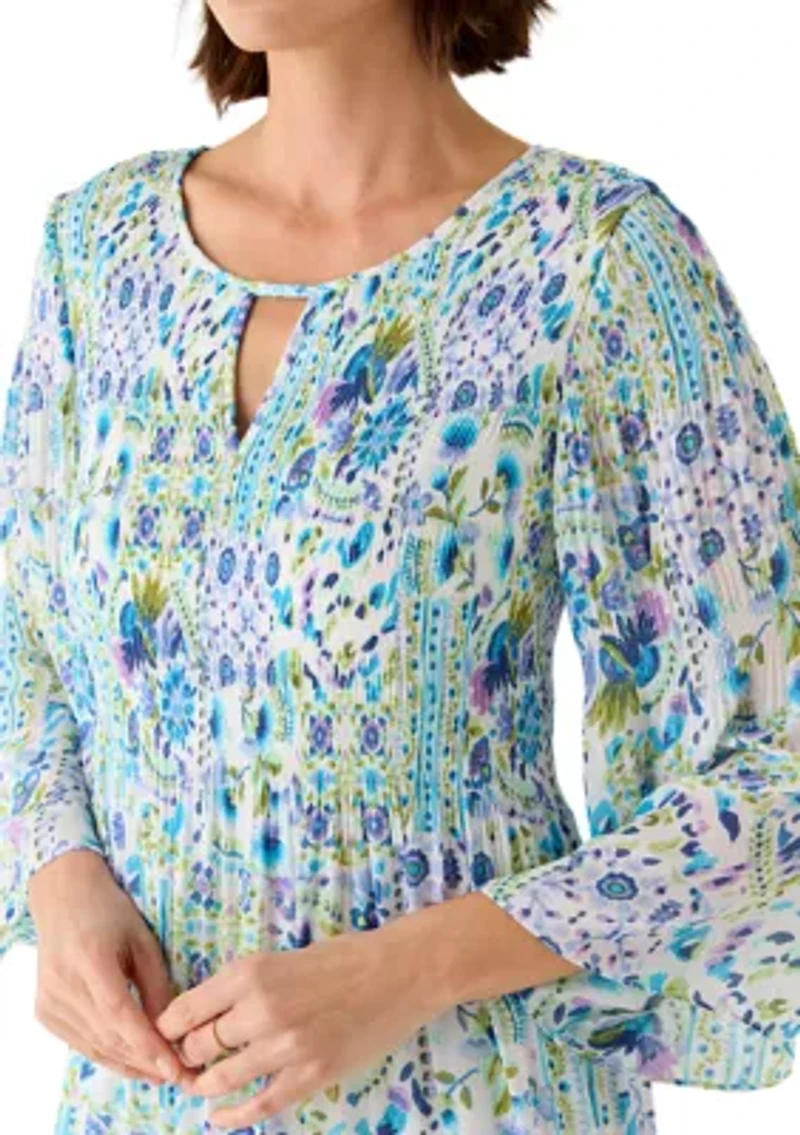 Women's Chiffon Pleated Mini Dress