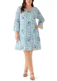 Plus Long Bell Sleeve V-Neck Dress