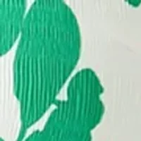 Plus Long Sleeve V-Neck Floral Print Pleater Dress