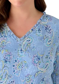 Plus Long Bell Sleeve V-Neck Dress