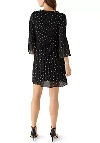 Women's 3/4 Sleeve V-Neck Mini Dress