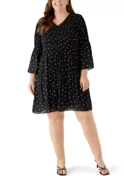 Plus V-Neck Mini Dress