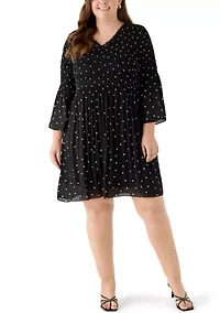 Plus V-Neck Mini Dress