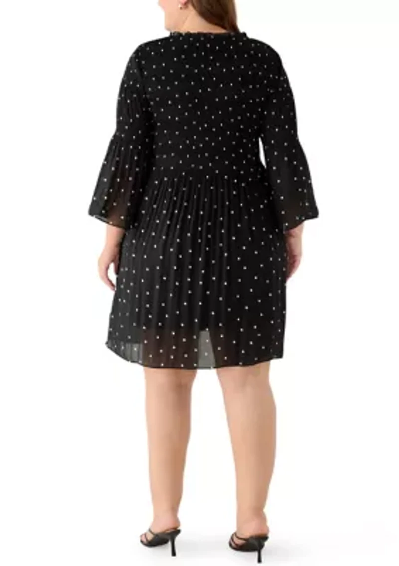 Plus V-Neck Mini Dress