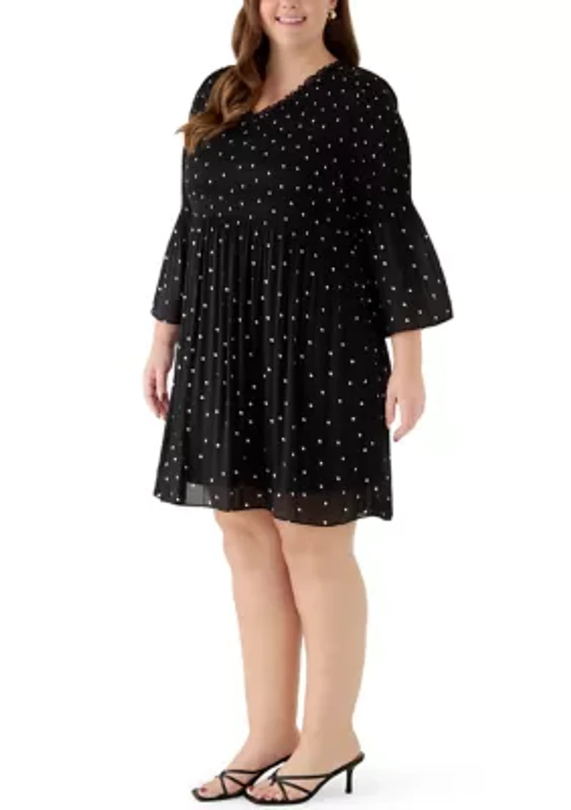 Plus V-Neck Mini Dress