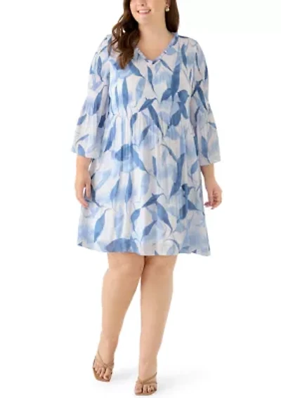 Plus V-Neck Mini Dress