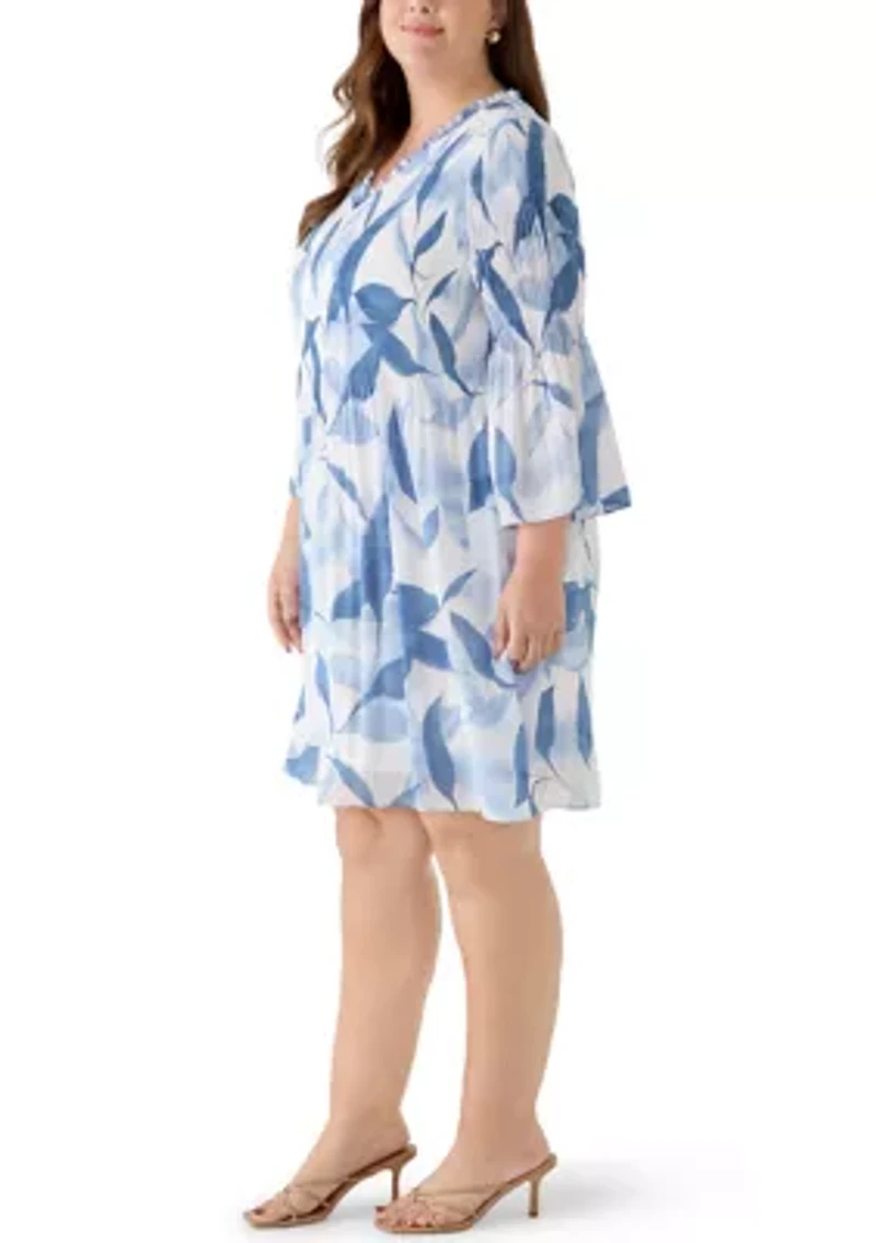 Plus V-Neck Mini Dress