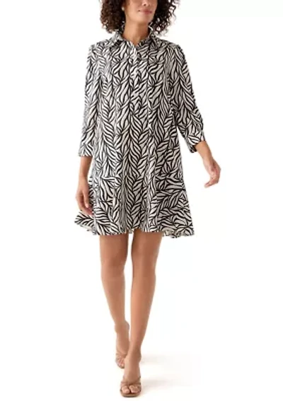 Women's 3/4 Sleeve Ruffle Hem Mini Dress