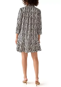 Women's 3/4 Sleeve Ruffle Hem Mini Dress