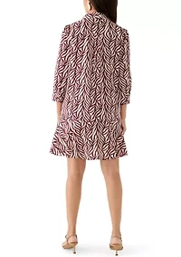 Women's Long Sleeve Ruffle Hem Mini Dress