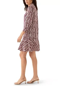 Women's Long Sleeve Ruffle Hem Mini Dress