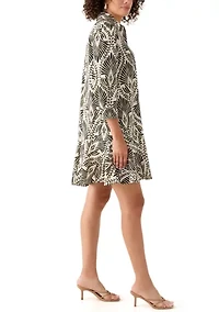 Women's 3/4  Sleeve Ruffle Hem Dress