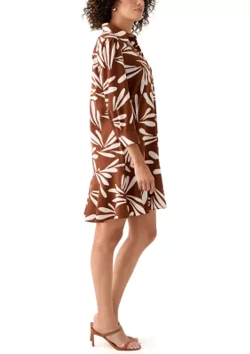 Women's Long Sleeve Ruffle Hem Mini Dress