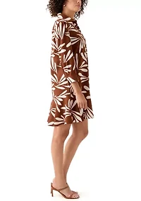 Women's Long Sleeve Ruffle Hem Mini Dress
